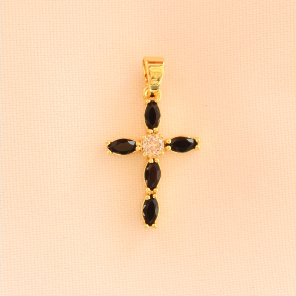 Black cross necklace